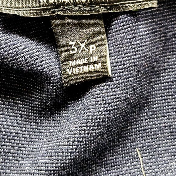 Talbots Womens Petite Striped Pullover Top 3XP Black & Aqua Cotton Blend - Picture 6 of 10